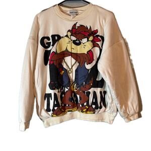 Jerry Leigh Medium White Tasmanian Devil Vintage Looney Tunes Sweatshirt USA